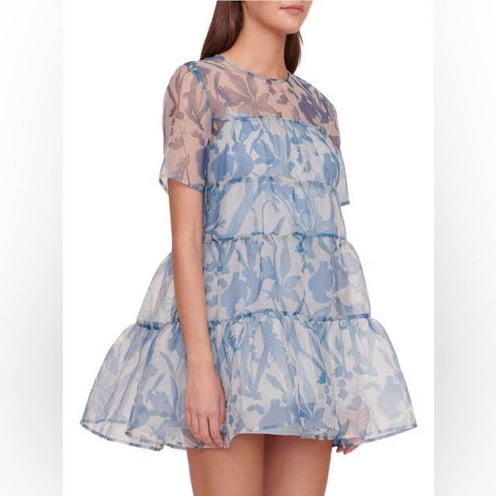 Staud Blue Floral Mini Dress - Small